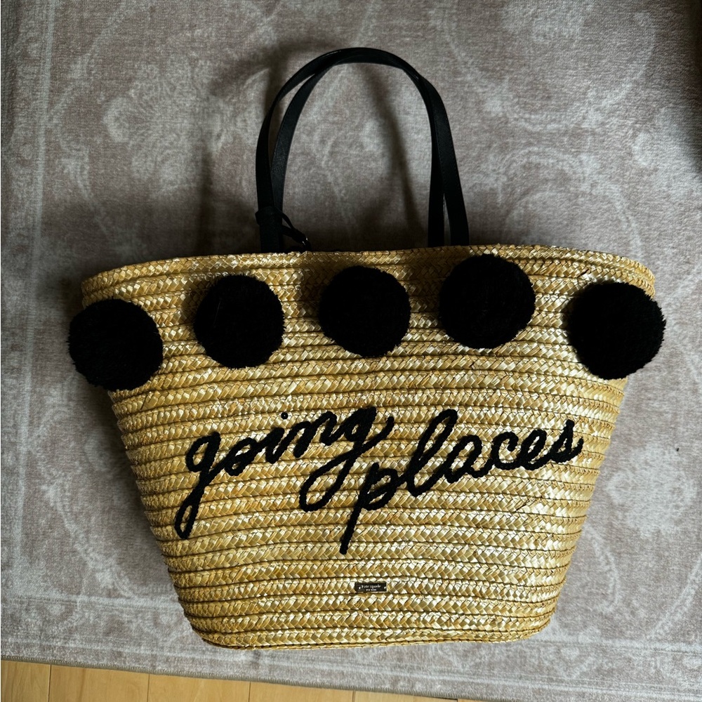 Kate Spade New York going places wicker basket/tote bag
